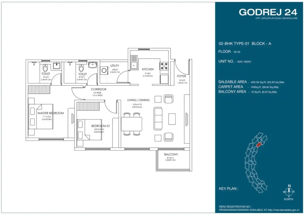 Godrej 24 2 BHK Floor plan