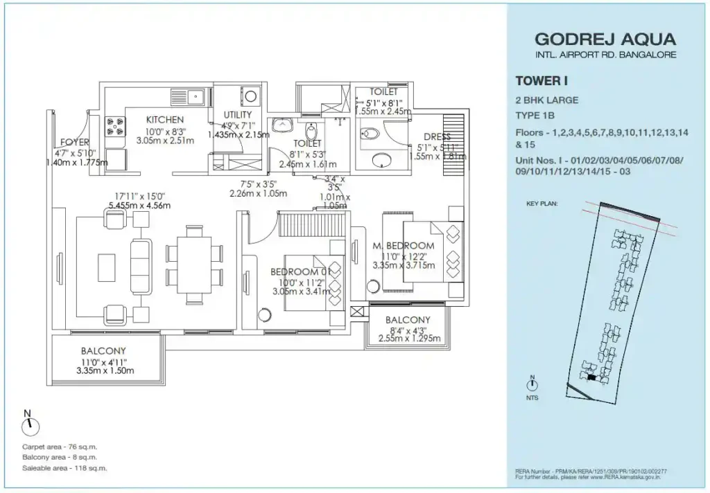 Godrej Aqua 2 BHK floor plan