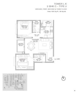 Godrej Eternity 2 BHK floor plan