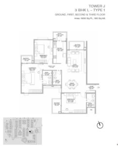 Godrej Eternity 3 BHK floor plan
