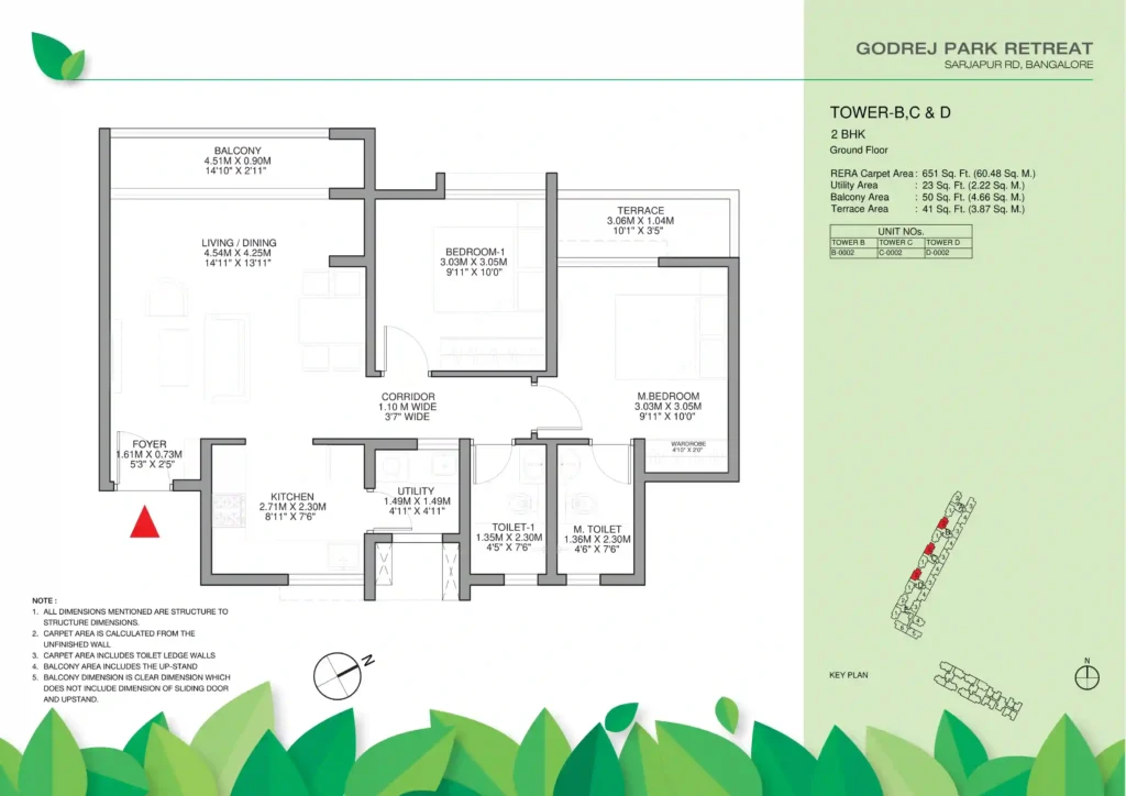 Godrej Park Retreat 2 BHK Floor Plan