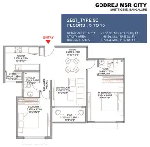Godrej MSR City 2 BHK floor plan